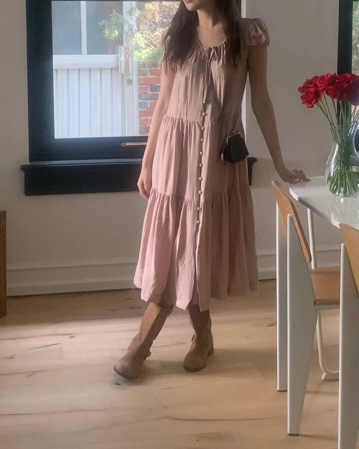 Spring ALine Dress – Korean Style Sleeveless Long Skirt for Women 2025 - VeauBeauty