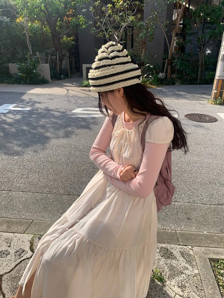 Spring ALine Dress – Korean Style Sleeveless Long Skirt for Women 2025 - VeauBeauty