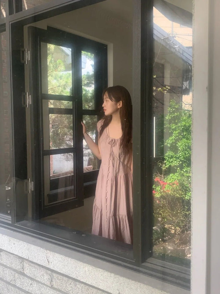Spring ALine Dress – Korean Style Sleeveless Long Skirt for Women 2025 - VeauBeauty