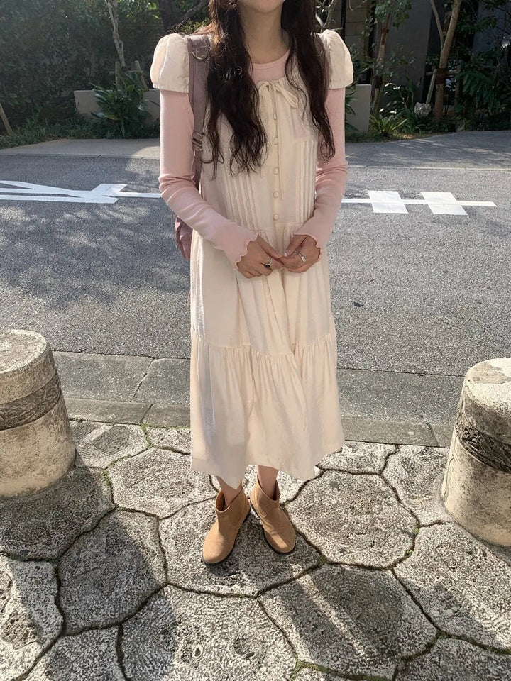 Spring ALine Dress – Korean Style Sleeveless Long Skirt for Women 2025 - VeauBeauty