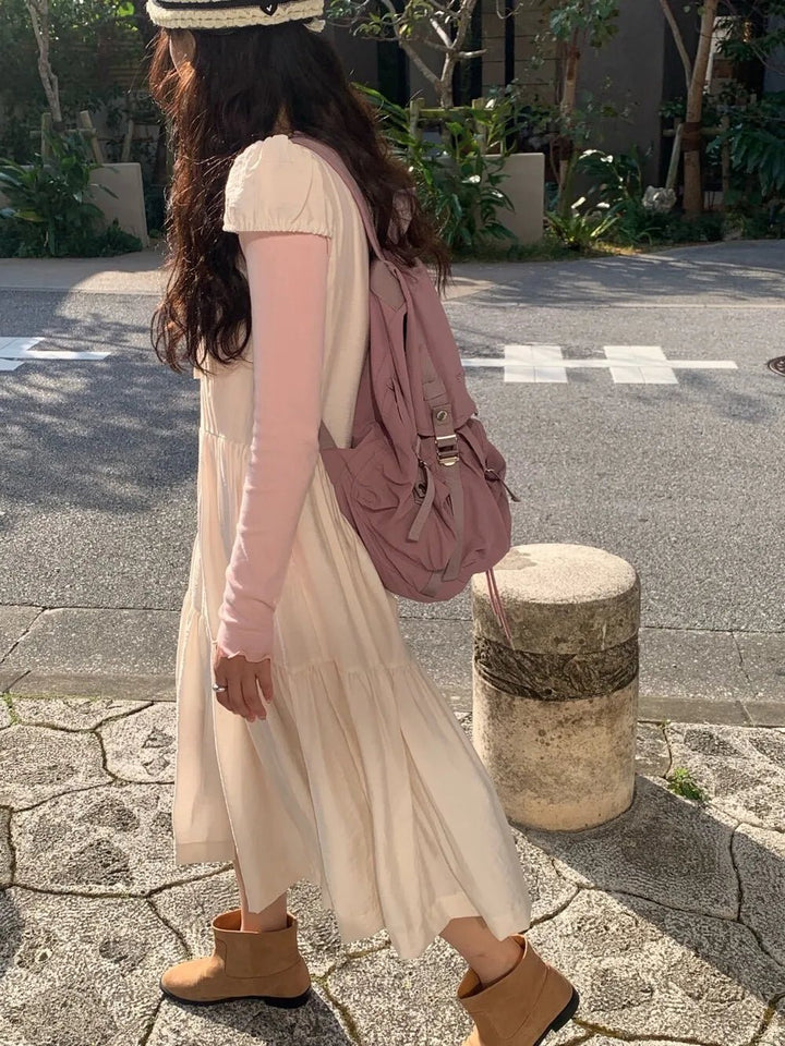Spring ALine Dress – Korean Style Sleeveless Long Skirt for Women 2025 - VeauBeauty