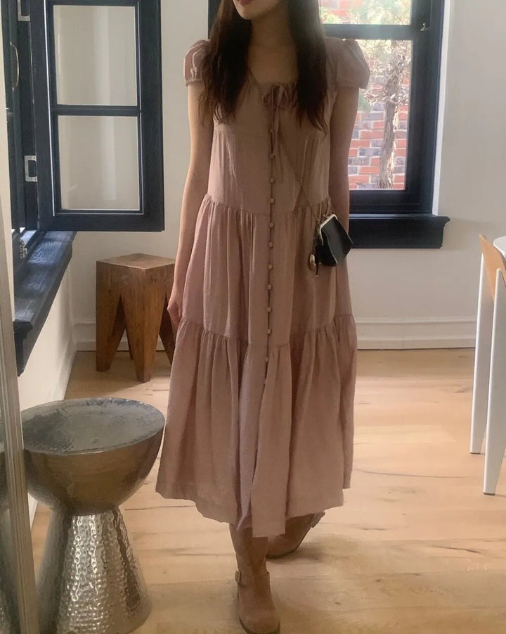 Spring ALine Dress – Korean Style Sleeveless Long Skirt for Women 2025 - VeauBeauty