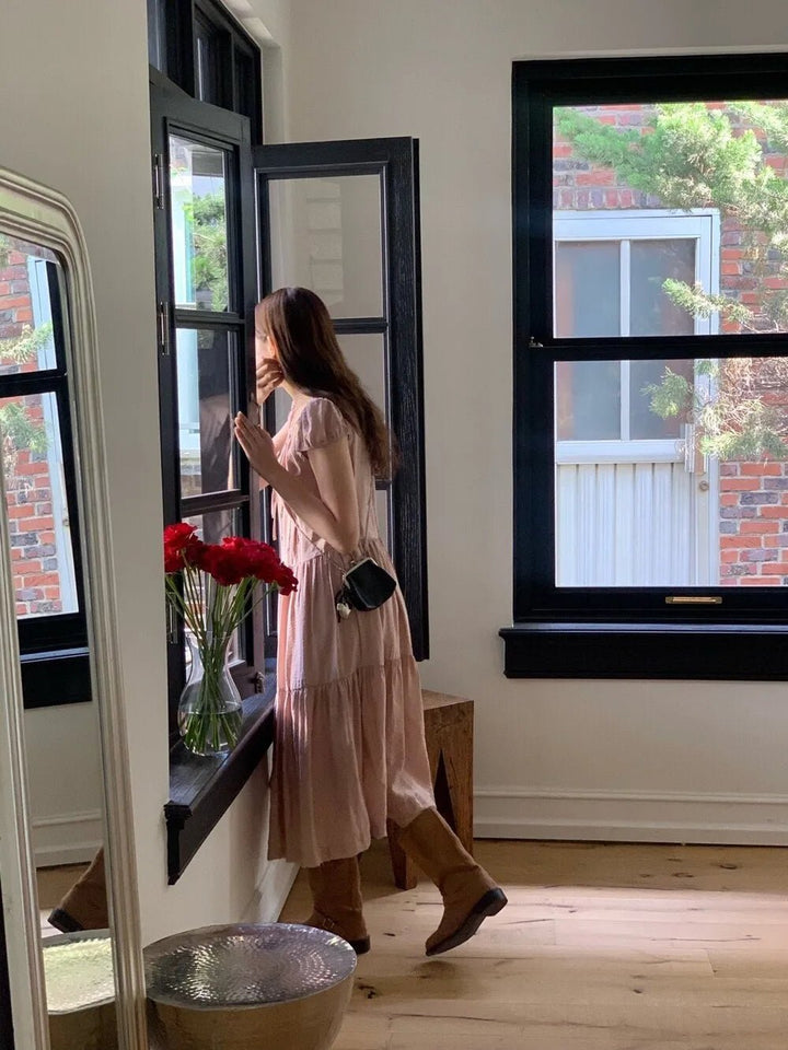 Spring ALine Dress – Korean Style Sleeveless Long Skirt for Women 2025 - VeauBeauty