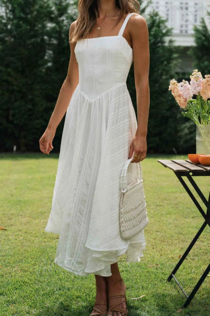 Square Neck Midi Cami Dress - VeauBeauty