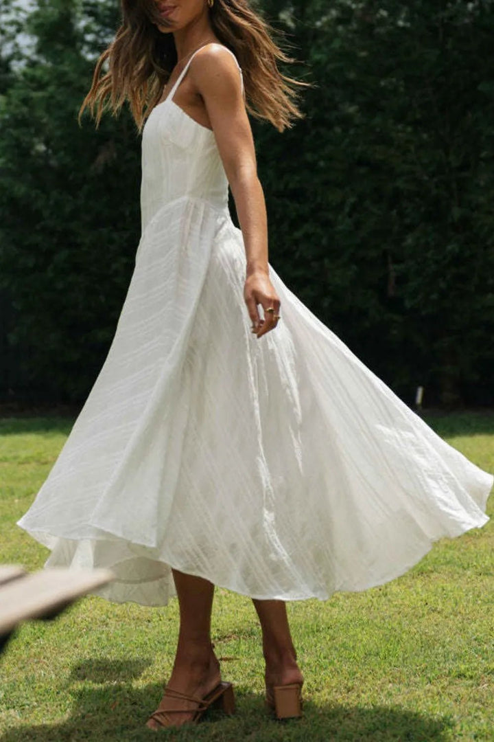 Square Neck Midi Cami Dress - VeauBeauty