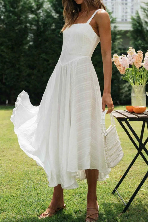 Square Neck Midi Cami Dress - VeauBeauty