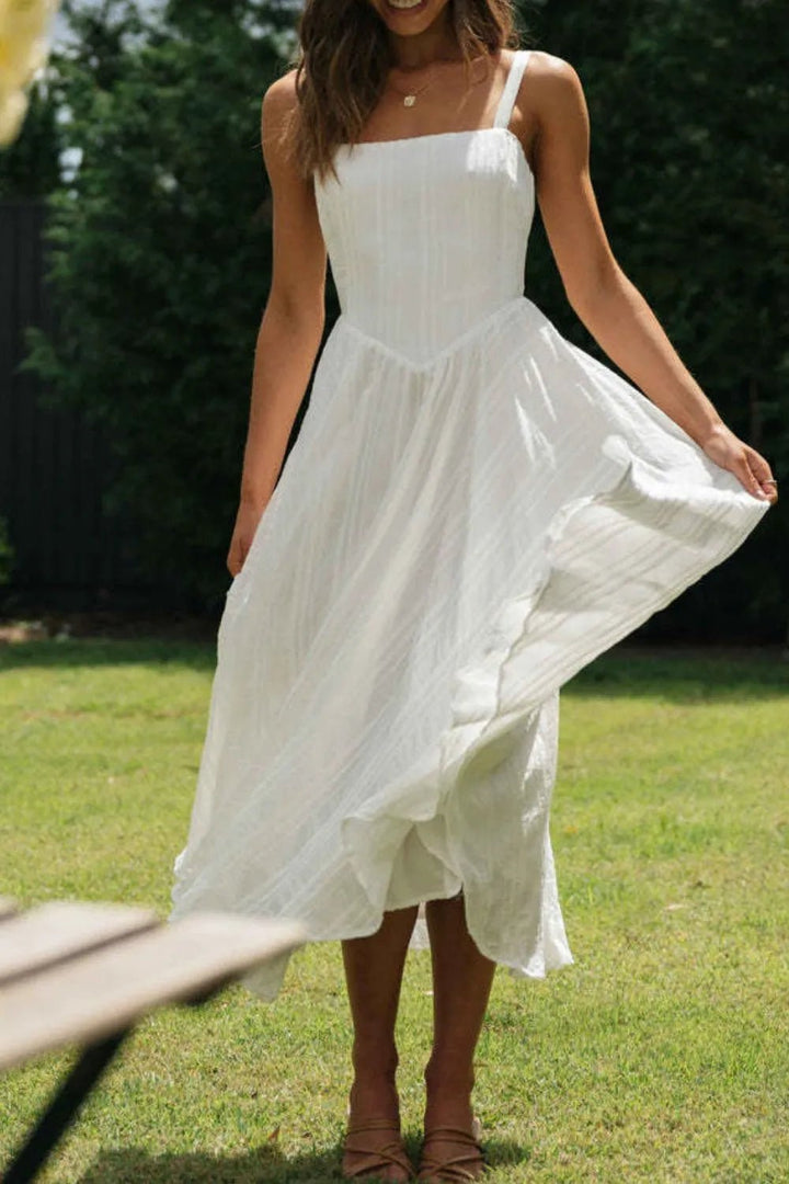 Square Neck Midi Cami Dress - VeauBeauty
