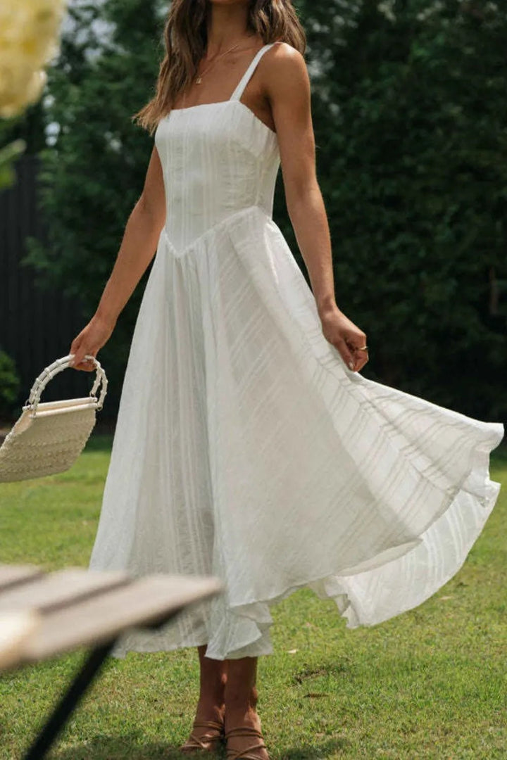 Square Neck Midi Cami Dress - VeauBeauty