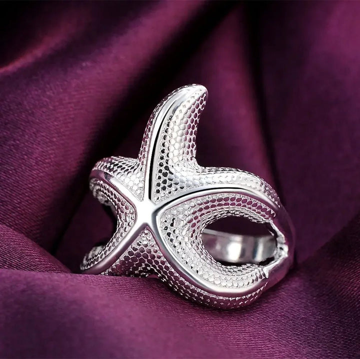 Starfish Design 925 Sterling Silver Ring – Cute Romantic Jewelry for Women & Men - VeauBeauty
