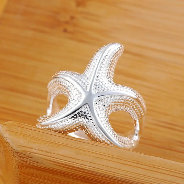 Starfish Design 925 Sterling Silver Ring – Cute Romantic Jewelry for Women & Men - VeauBeauty