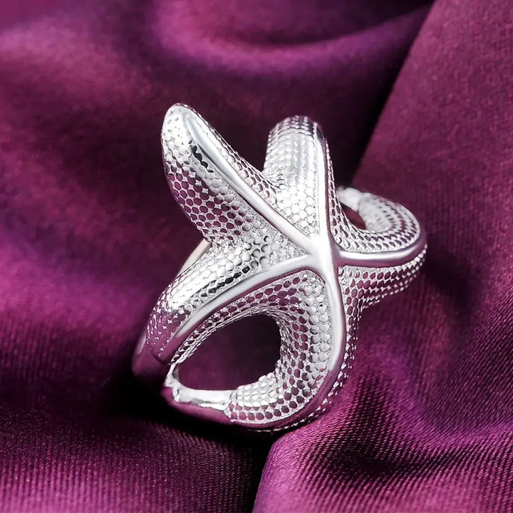 Starfish Design 925 Sterling Silver Ring – Cute Romantic Jewelry for Women & Men - VeauBeauty