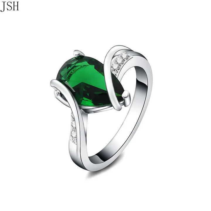 Sterling Silver Zircon Crystal Star Ring – Romantic Wedding Party Jewelry - VeauBeauty