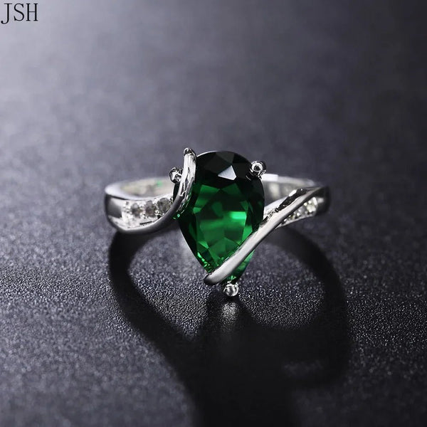 Sterling Silver Zircon Crystal Star Ring – Romantic Wedding Party Jewelry - VeauBeauty