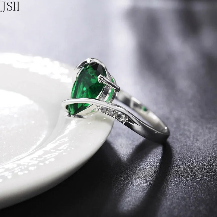 Sterling Silver Zircon Crystal Star Ring – Romantic Wedding Party Jewelry - VeauBeauty