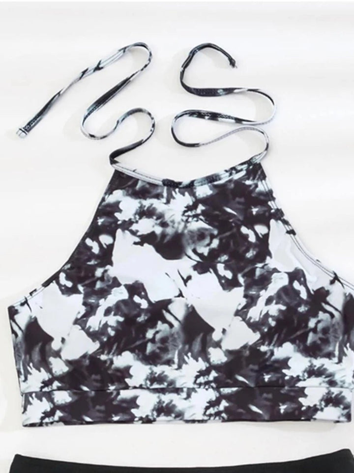StrapGlow Halter Bikini Set – 2025 High Waist Two - Piece Print Swimwear - VeauBeauty