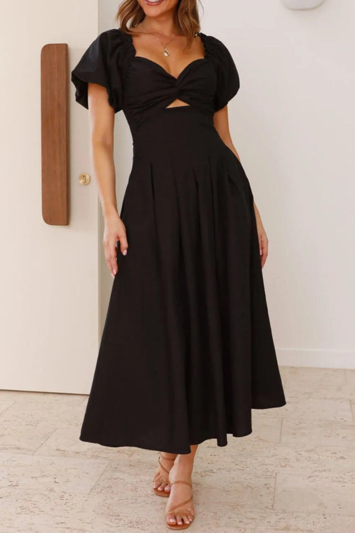 Sweetheart Neck Puff Sleeve Dress - VeauBeauty