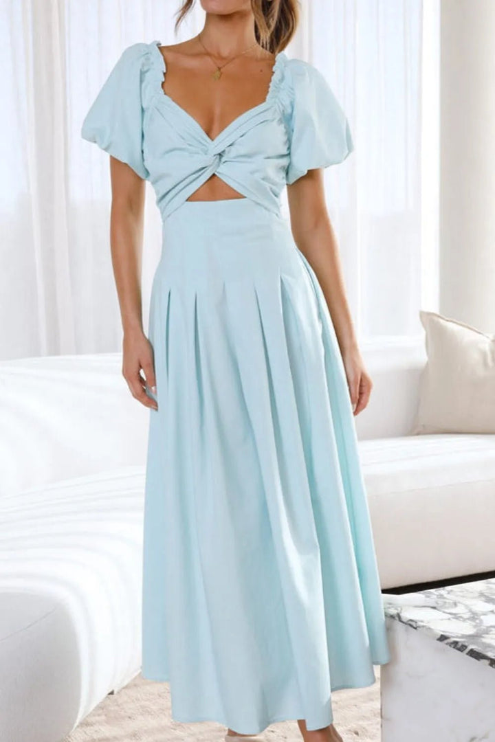 Sweetheart Neck Puff Sleeve Dress - VeauBeauty