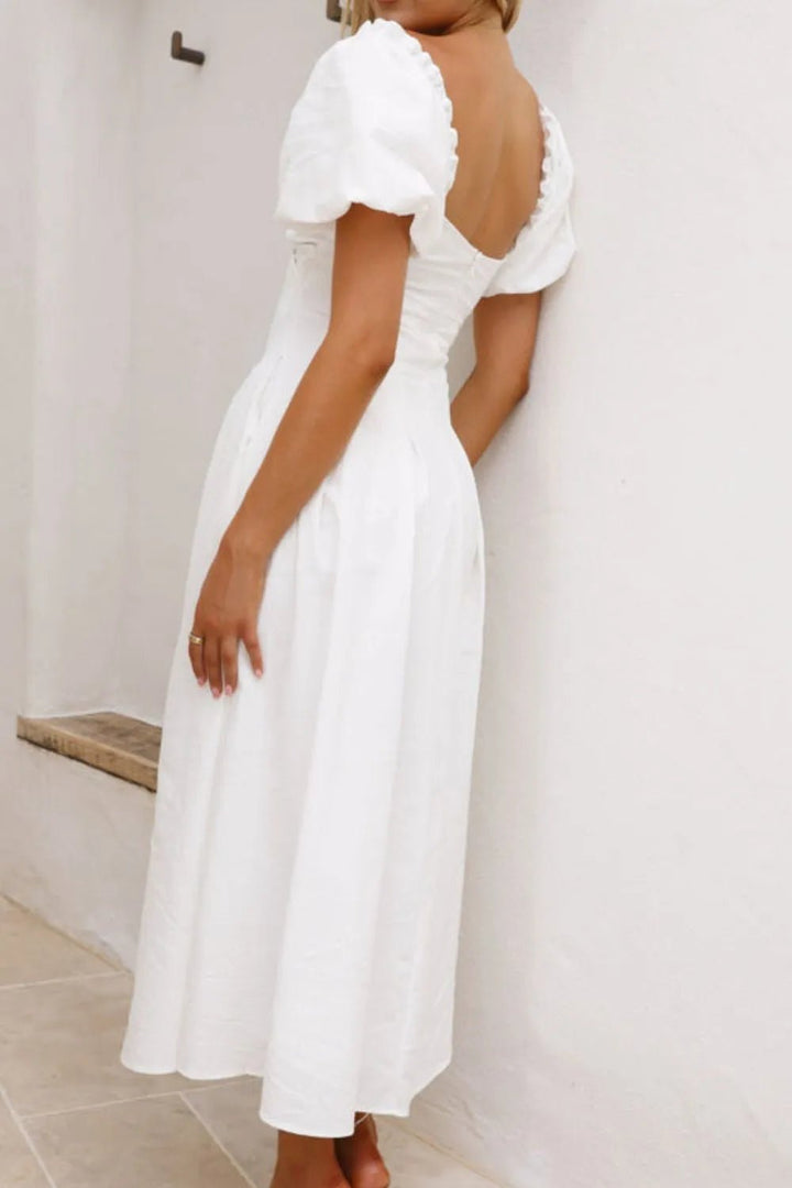 Sweetheart Neck Puff Sleeve Dress - VeauBeauty