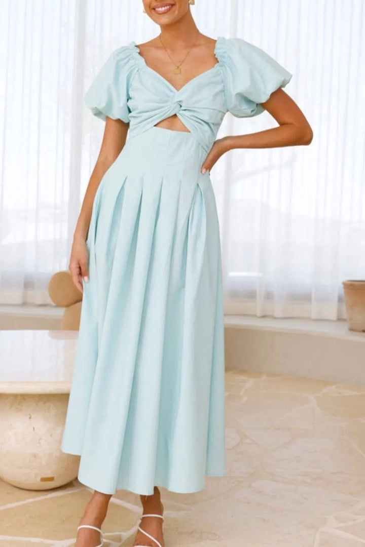 Sweetheart Neck Puff Sleeve Dress - VeauBeauty