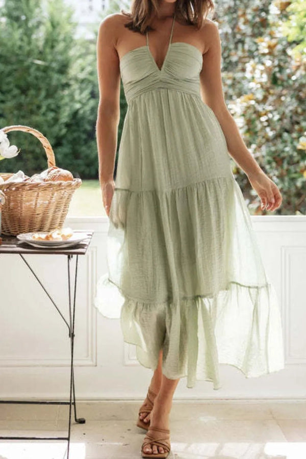 Tiered Halter Neck Cami Dress - VeauBeauty