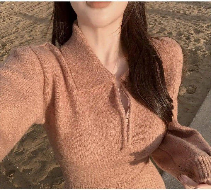 Warm Knit Long Skirt Dress – Autumn Winter Soft Touch Midi for Women - VeauBeauty