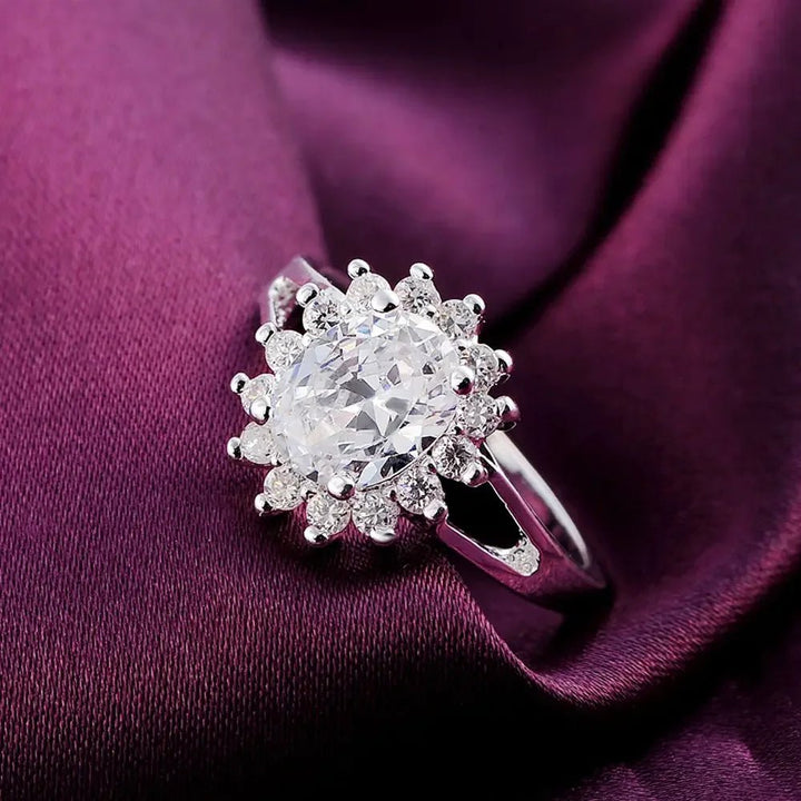 Wholesale 925 Sterling Silver Crystal Ring – Elegant Valentine Gift Jewelry for Women - VeauBeauty
