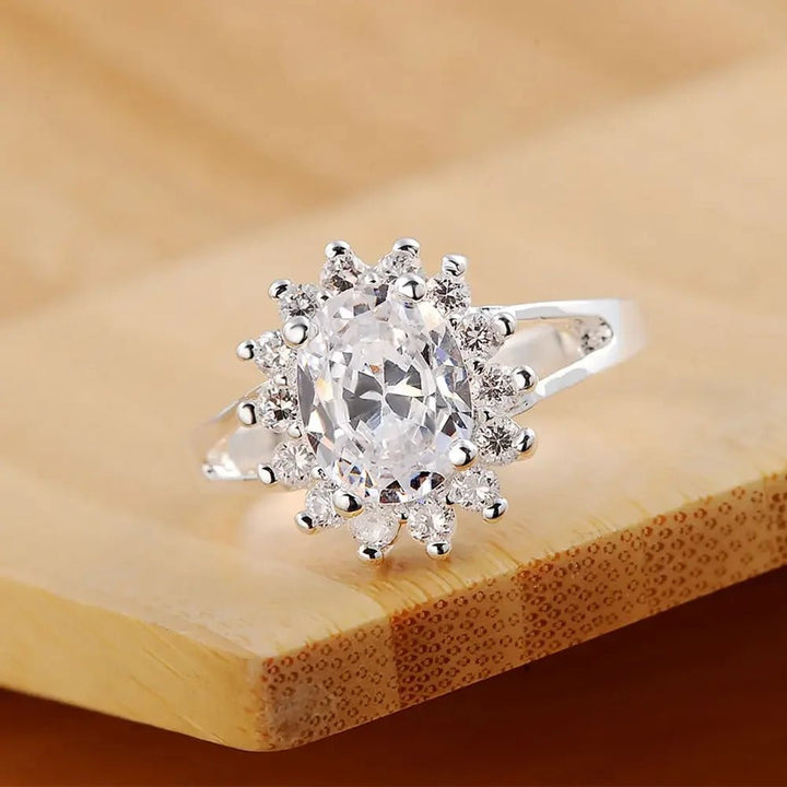 Wholesale 925 Sterling Silver Crystal Ring – Elegant Valentine Gift Jewelry for Women - VeauBeauty