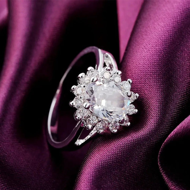 Wholesale 925 Sterling Silver Crystal Ring – Elegant Valentine Gift Jewelry for Women - VeauBeauty
