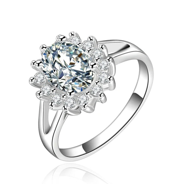 Wholesale 925 Sterling Silver Crystal Ring – Elegant Valentine Gift Jewelry for Women - VeauBeauty