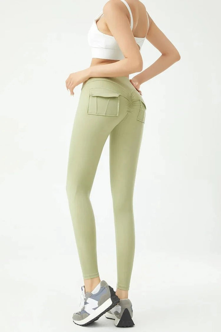Women's Cargo Wind Fitness Pants – High Waist Stretch Yoga Leggings with Pockets - VeauBeauty