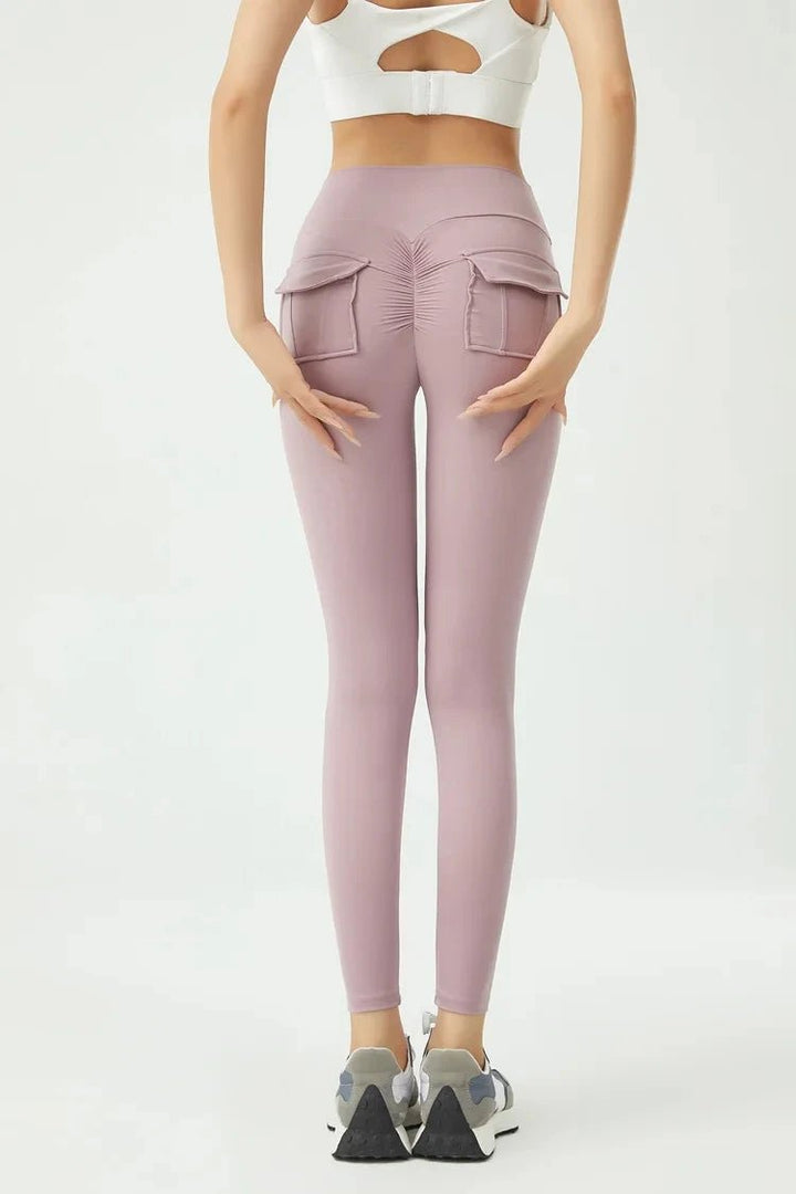 Women's Cargo Wind Fitness Pants – High Waist Stretch Yoga Leggings with Pockets - VeauBeauty