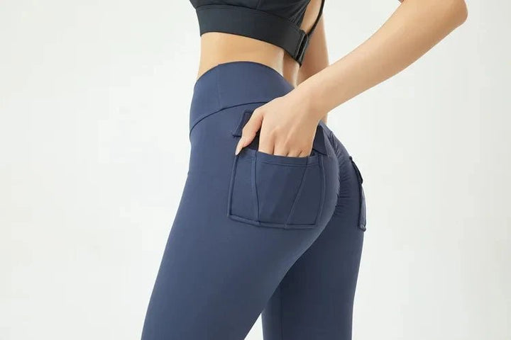 Women's Cargo Wind Fitness Pants – High Waist Stretch Yoga Leggings with Pockets - VeauBeauty