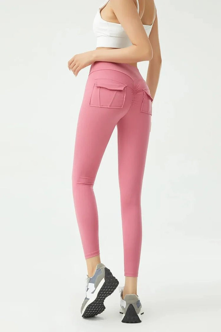 Women's Cargo Wind Fitness Pants – High Waist Stretch Yoga Leggings with Pockets - VeauBeauty