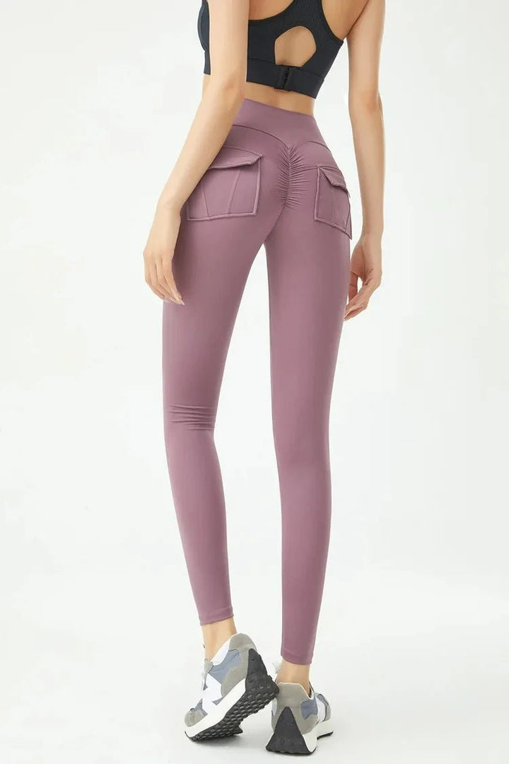 Women's Cargo Wind Fitness Pants – High Waist Stretch Yoga Leggings with Pockets - VeauBeauty