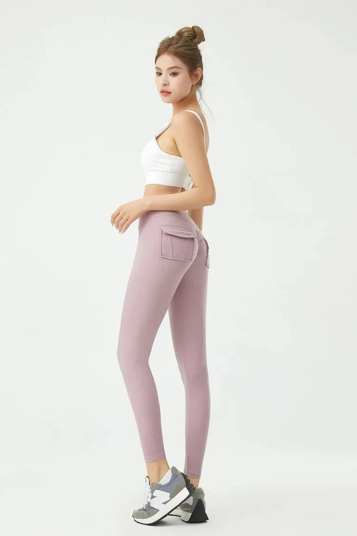 Women's Cargo Wind Fitness Pants – High Waist Stretch Yoga Leggings with Pockets - VeauBeauty