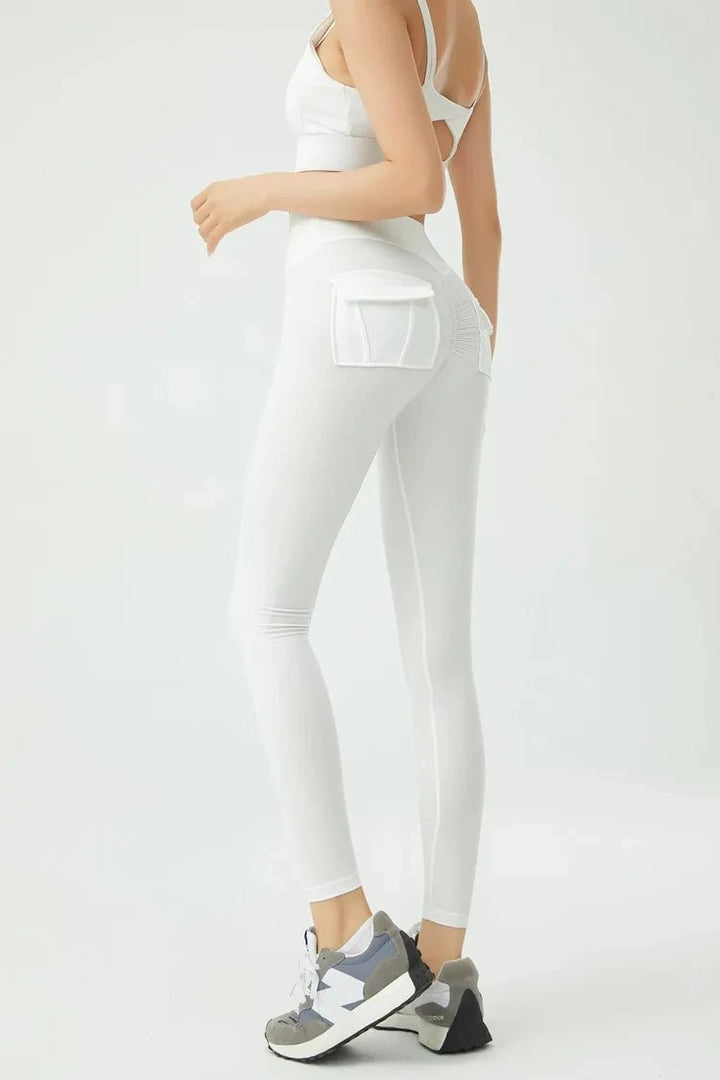 Women's Cargo Wind Fitness Pants – High Waist Stretch Yoga Leggings with Pockets - VeauBeauty