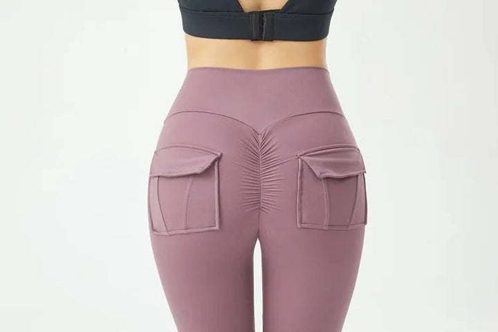 Women's Cargo Wind Fitness Pants – High Waist Stretch Yoga Leggings with Pockets - VeauBeauty