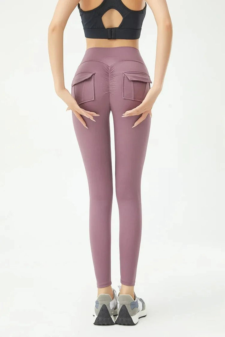 Women's Cargo Wind Fitness Pants – High Waist Stretch Yoga Leggings with Pockets - VeauBeauty