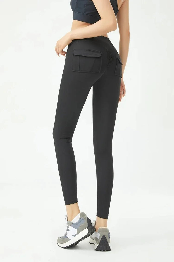 Women's Cargo Wind Fitness Pants – High Waist Stretch Yoga Leggings with Pockets - VeauBeauty