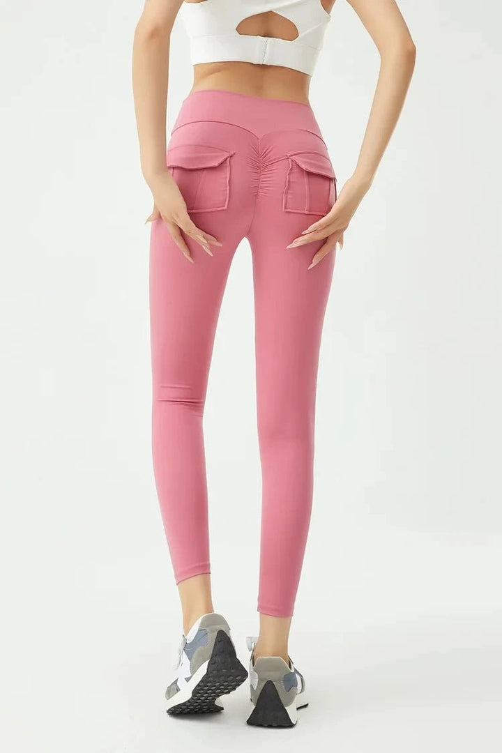 Women's Cargo Wind Fitness Pants – High Waist Stretch Yoga Leggings with Pockets - VeauBeauty