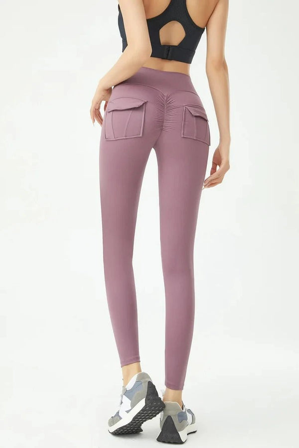 Women's Cargo Wind Fitness Pants – High Waist Stretch Yoga Leggings with Pockets - VeauBeauty