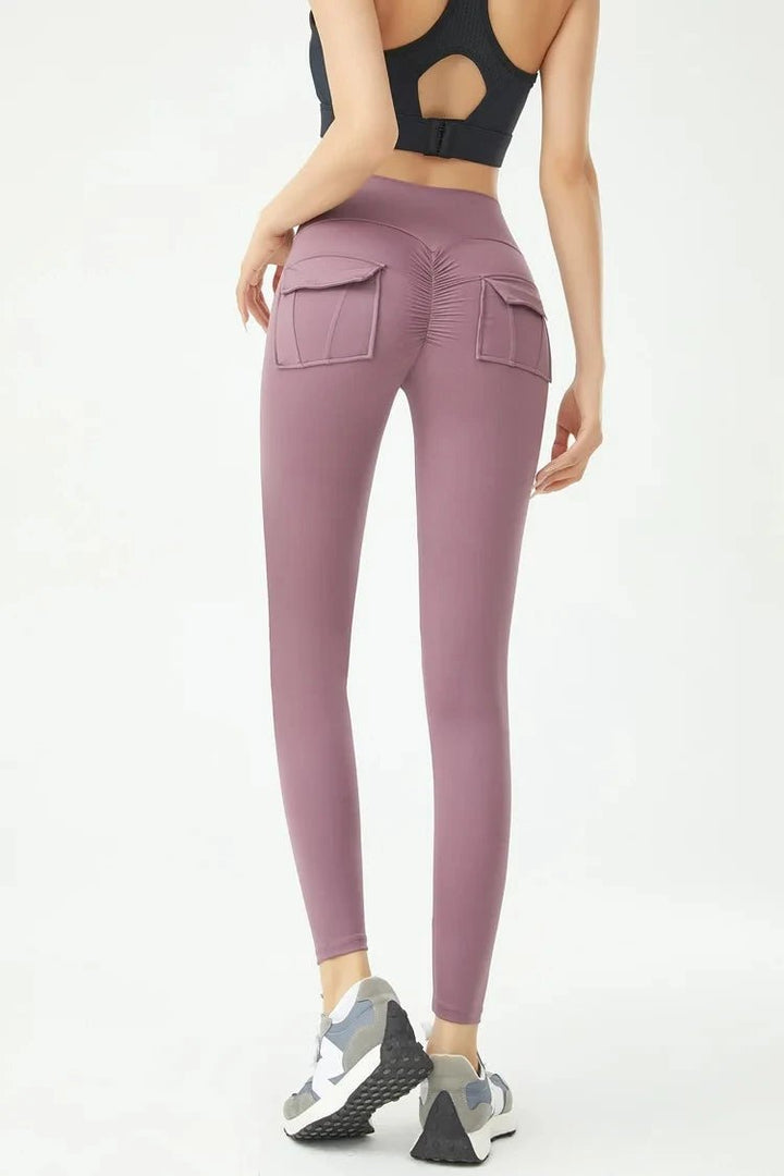 Women's Cargo Wind Fitness Pants – High Waist Stretch Yoga Leggings with Pockets - VeauBeauty