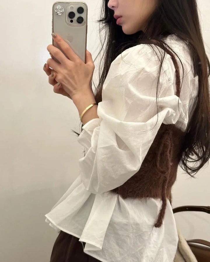 Women's Faux Fur V - Neck Vest – Spring Collection Elegant Outerwear - VeauBeauty