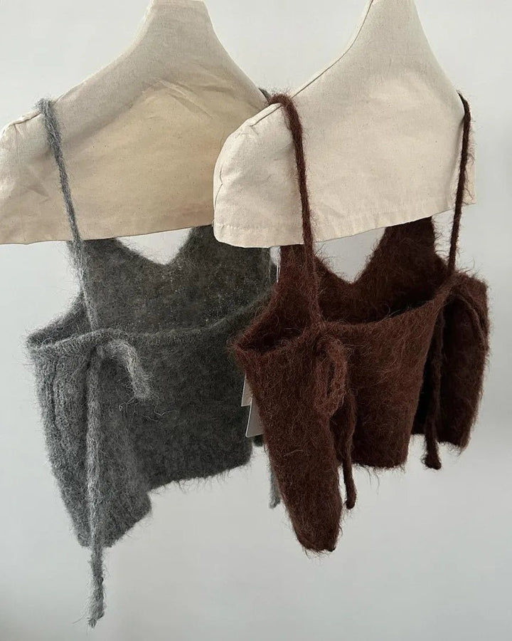 Women's Faux Fur V - Neck Vest – Spring Collection Elegant Outerwear - VeauBeauty