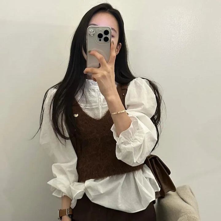 Women's Faux Fur V - Neck Vest – Spring Collection Elegant Outerwear - VeauBeauty