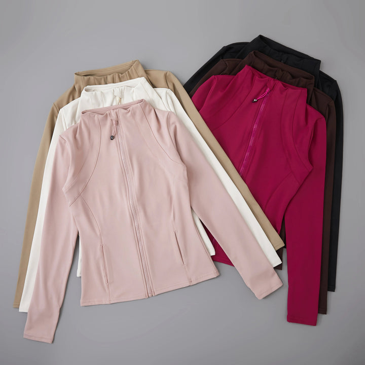 Women's Full Zip Yoga Jacket – Quick Dry, Thumb Hole, Slim Fit Sportswear - VeauBeauty