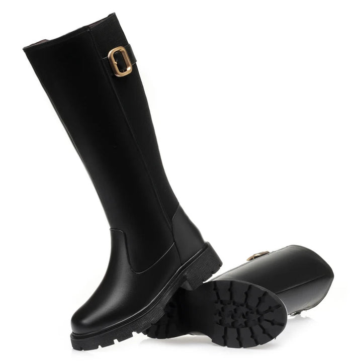 Women's Genuine Leather Knee - High Winter Boots with Wool Lining - Sizes 35–42 - VeauBeauty