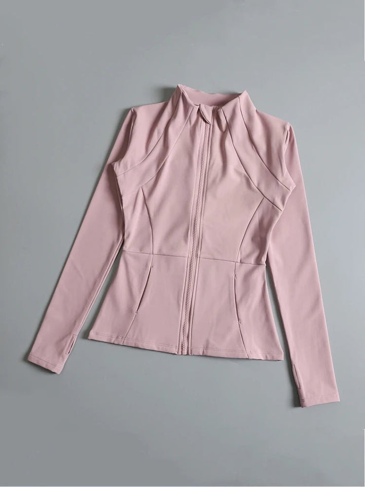 Women's High Elastic Yoga Jacket – Long Sleeve Loose Fit Fitness Top - VeauBeauty