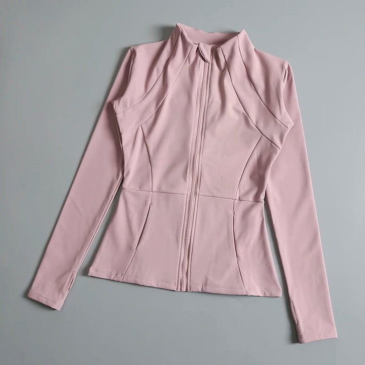 Women's High Elastic Yoga Jacket – Long Sleeve Loose Fit Fitness Top - VeauBeauty