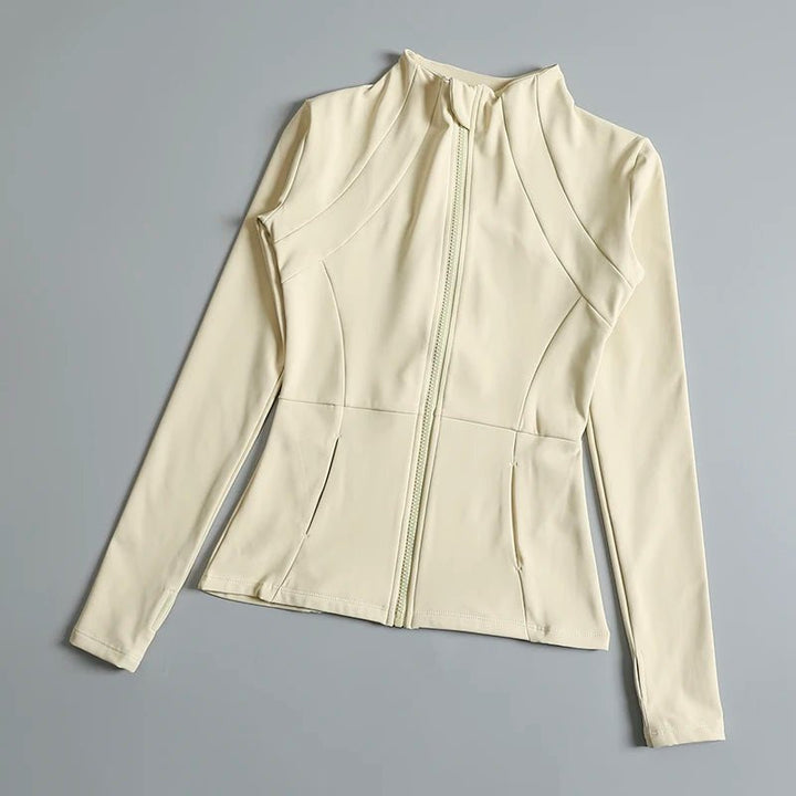 Women's High Elastic Yoga Jacket – Long Sleeve Loose Fit Fitness Top - VeauBeauty